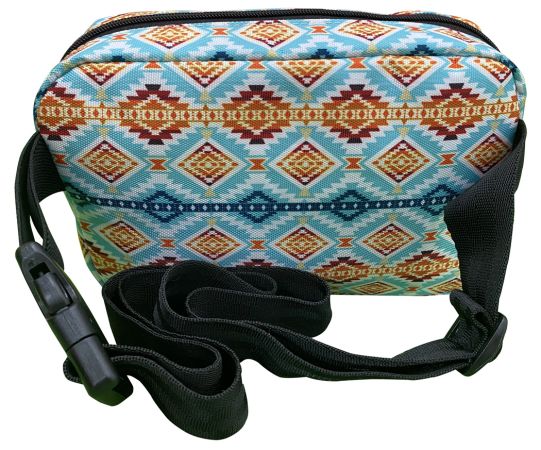 Showman Aztec Nylon Belt Bag - Blue&#47;Orange&#47;Teal #2